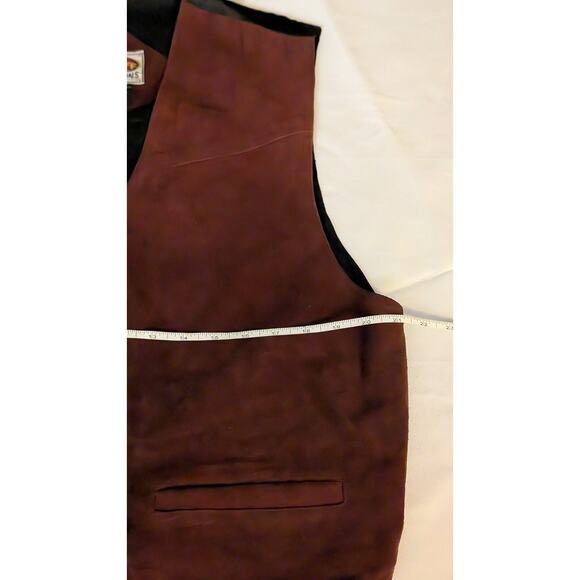 Paragraff Clothing Co Burgundy Red Suede Leather Vest Size XL - Picture 5 of 6